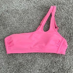 Bright hot pink bikini one shoulder top
